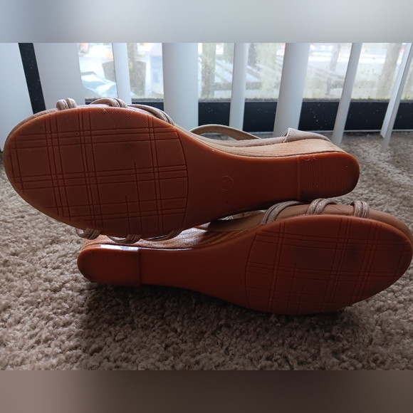 Metallic Gold Wedge Sandals - Picture 4 of 4